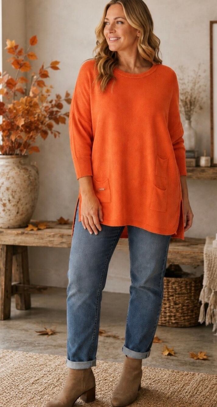 MERSEA Catalina Crewneck Traveler Sweater | Coral | Oversized Knit | OS | NWT